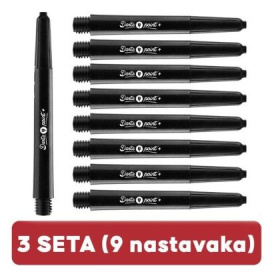 SET Darts Point Plus+ nastavci crni srednji 9 komada