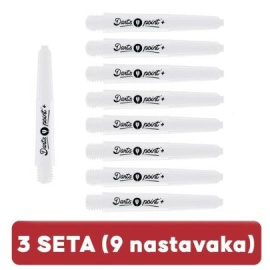 SET Darts Point Plus+ nastavci bijeli kratki 9 komada