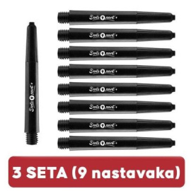 SET Darts Point Plus+ nastavci crni midi 9 komada