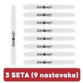 SET Darts Point Plus+ nastavci bijeli srednji 9 komada